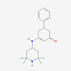 molecular formula C21H30N2O B12444233 5-Phenyl-3-[(2,2,6,6-tetramethylpiperidin-4-yl)amino]cyclohex-2-en-1-one 