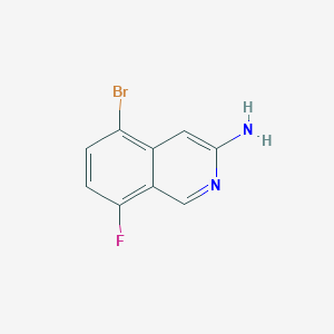 molecular formula C9H6BrFN2 B12444239 5-Bromo-8-fluoroisoquinolin-3-amine 