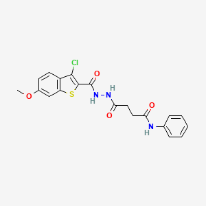 molecular formula C20H18ClN3O4S B12444253 4-{2-[(3-chloro-6-methoxy-1-benzothiophen-2-yl)carbonyl]hydrazinyl}-4-oxo-N-phenylbutanamide 