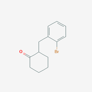 molecular formula C13H15BrO B12444269 Cyclohexanone, 2-[(2-bromophenyl)methyl]- CAS No. 91911-21-6