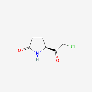 molecular formula C6H8ClNO2 B12444289 Pyroglutamic acid chloromethyl ketone CAS No. 77319-03-0