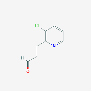 molecular formula C8H8ClNO B12444302 3-(3-Chloropyridin-2-yl)propanal 