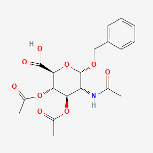 molecular formula C19H23NO9 B12444317 benzyl 3,4-di-O-acetyl-2-(acetylamino)-2-deoxy-alpha-D-glucopyranosiduronic acid 