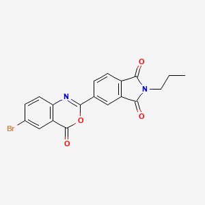 molecular formula C19H13BrN2O4 B12444337 5-(6-Bromo-4-oxo-3,1-benzoxazin-2-yl)-2-propylisoindole-1,3-dione 