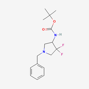 molecular formula C16H22F2N2O2 B12444345 tert-butyl N-(1-benzyl-4,4-difluoropyrrolidin-3-yl)carbamate 