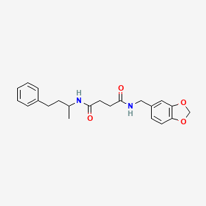 molecular formula C22H26N2O4 B12444441 N-(1,3-benzodioxol-5-ylmethyl)-N'-(4-phenylbutan-2-yl)butanediamide 