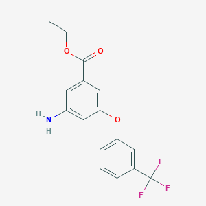 molecular formula C16H14F3NO3 B12444461 Ethyl 3-amino-5-[3-(trifluoromethyl)phenoxy]benzoate CAS No. 1262412-97-4
