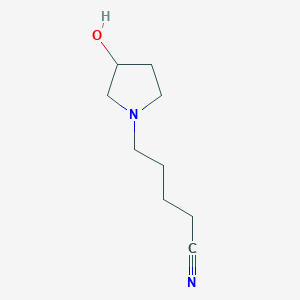 molecular formula C9H16N2O B12444486 5-(3-Hydroxypyrrolidin-1-yl)pentanenitrile 