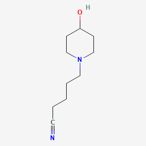 molecular formula C10H18N2O B12444487 5-(4-Hydroxypiperidin-1-YL)pentanenitrile 