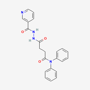 molecular formula C22H20N4O3 B12444495 4-oxo-N,N-diphenyl-4-[2-(pyridin-3-ylcarbonyl)hydrazinyl]butanamide 