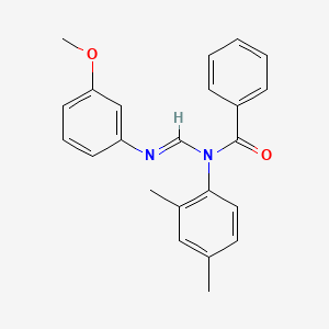 molecular formula C23H22N2O2 B12444498 N-(2,4-Dimethylphenyl)-N-((3-methoxyphenylimino)methyl)benzamide 
