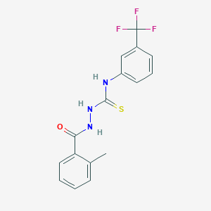 molecular formula C16H14F3N3OS B12444514 2-[(2-methylphenyl)carbonyl]-N-[3-(trifluoromethyl)phenyl]hydrazinecarbothioamide 