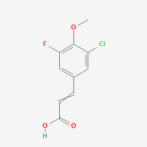 molecular formula C10H8ClFO3 B12444528 3-(3-Chloro-5-fluoro-4-methoxyphenyl)prop-2-enoic acid 