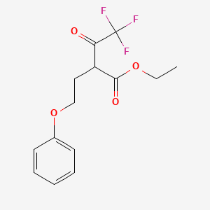 molecular formula C14H15F3O4 B12444537 4,4,4-Trifluoro-2-(2-phenoxyethyl)-3-oxobutyric acid ethyl ester 