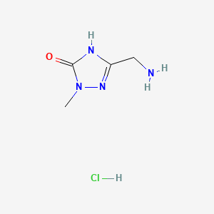 molecular formula C4H9ClN4O B12444550 5-(aminomethyl)-2-methyl-1H-1,2,4-triazol-3-one hydrochloride 