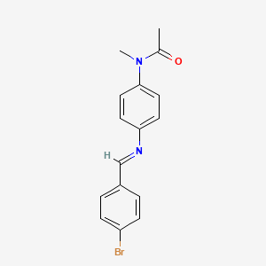 molecular formula C16H15BrN2O B12444552 N-(4-{[(E)-(4-bromophenyl)methylidene]amino}phenyl)-N-methylacetamide 