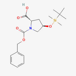 molecular formula C19H29NO5Si B12444570 (2S,4R)-1-((Benzyloxy)carbonyl)-4-((tert-butyldimethylsilyl)oxy)pyrrolidine-2-carboxylic acid 