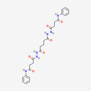 molecular formula C25H30N6O6 B12444571 N-Phenyl-3-[N'-(4-{N'-[3-(phenylcarbamoyl)propanoyl]hydrazinecarbonyl}butanoyl)hydrazinecarbonyl]propanamide 
