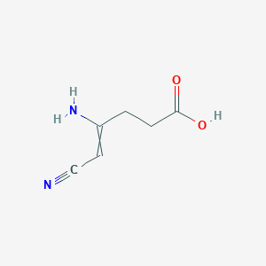 molecular formula C6H8N2O2 B12444580 4-Amino-5-cyanopent-4-enoic acid 