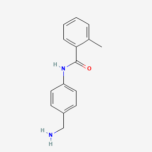 molecular formula C15H16N2O B12444597 N-[4-(Aminomethyl)phenyl]-2-methylbenzamide 