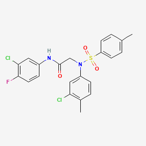 molecular formula C22H19Cl2FN2O3S B12444609 N-(3-chloro-4-fluorophenyl)-N~2~-(3-chloro-4-methylphenyl)-N~2~-[(4-methylphenyl)sulfonyl]glycinamide 