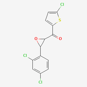 molecular formula C13H7Cl3O2S B12444634 (5-Chlorothiophen-2-yl)[3-(2,4-dichlorophenyl)oxiran-2-yl]methanone 