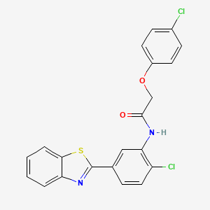 molecular formula C21H14Cl2N2O2S B12444674 N-[5-(1,3-benzothiazol-2-yl)-2-chlorophenyl]-2-(4-chlorophenoxy)acetamide 