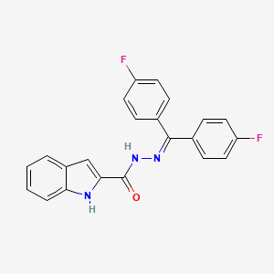 molecular formula C22H15F2N3O B12444709 N'-[bis(4-fluorophenyl)methylidene]-1H-indole-2-carbohydrazide 