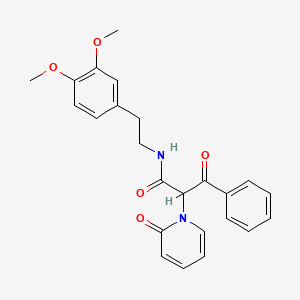 molecular formula C24H24N2O5 B12444710 N-[2-(3,4-dimethoxyphenyl)ethyl]-3-oxo-2-(2-oxopyridin-1-yl)-3-phenylpropanamide 
