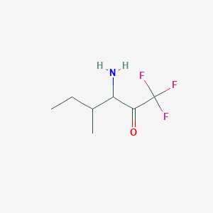 molecular formula C7H12F3NO B12444754 3-Amino-1,1,1-trifluoro-4-methylhexan-2-one 