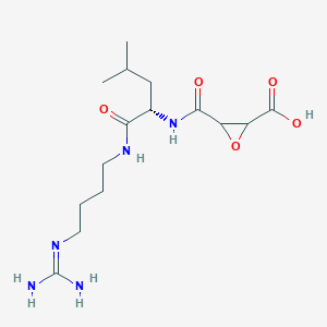 molecular formula C15H27N5O5 B1244476 3-[[(2S)-1-[4-(diaminomethylideneamino)butylamino]-4-methyl-1-oxopentan-2-yl]carbamoyl]oxirane-2-carboxylic acid 