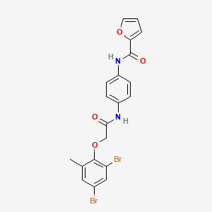 molecular formula C20H16Br2N2O4 B12444762 N-(4-{[(2,4-dibromo-6-methylphenoxy)acetyl]amino}phenyl)furan-2-carboxamide 