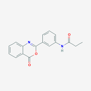 molecular formula C17H14N2O3 B12444821 N-[3-(4-oxo-4H-3,1-benzoxazin-2-yl)phenyl]propanamide 