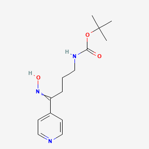 molecular formula C14H21N3O3 B12444836 tert-butyl N-(4-hydroxyimino-4-pyridin-4-ylbutyl)carbamate 