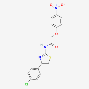 molecular formula C17H12ClN3O4S B12444851 N-[4-(4-chlorophenyl)-1,3-thiazol-2-yl]-2-(4-nitrophenoxy)acetamide 
