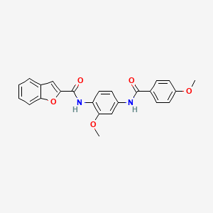 molecular formula C24H20N2O5 B12444855 N-(2-methoxy-4-{[(4-methoxyphenyl)carbonyl]amino}phenyl)-1-benzofuran-2-carboxamide 