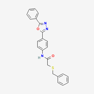 molecular formula C23H19N3O2S B12444944 2-(benzylsulfanyl)-N-[4-(5-phenyl-1,3,4-oxadiazol-2-yl)phenyl]acetamide 