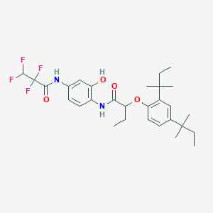 molecular formula C29H38F4N2O4 B12445029 2-[2,4-bis(2-methylbutan-2-yl)phenoxy]-N-{2-hydroxy-4-[(2,2,3,3-tetrafluoropropanoyl)amino]phenyl}butanamide 
