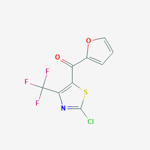 molecular formula C9H3ClF3NO2S B12445032 2-Chloro-5-(2-furoyl)-4-trifluoromethyl-1,3-thiazole 