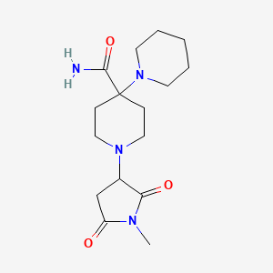 molecular formula C16H26N4O3 B12445063 1'-(1-Methyl-2,5-dioxopyrrolidin-3-yl)-1,4'-bipiperidine-4'-carboxamide 