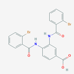 molecular formula C21H14Br2N2O4 B12445075 3,4-Bis{[(2-bromophenyl)carbonyl]amino}benzoic acid 