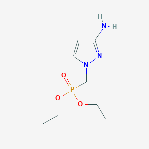 molecular formula C8H16N3O3P B12445324 Diethyl (3-aminopyrazol-1-YL)methylphosphonate 