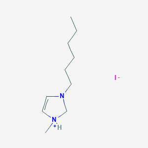 molecular formula C10H21IN2 B12445344 3-Hexyl-1-methyl-1,2-dihydroimidazol-1-ium iodide 