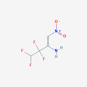 molecular formula C4H4F4N2O2 B12445372 2-Amino-3,3,4,4-tetrafluoro-1-nitrobut-1-ene 