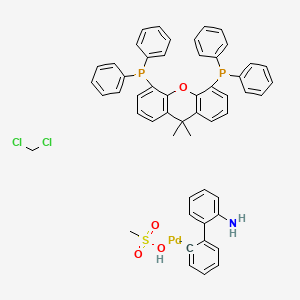 molecular formula C53H48Cl2NO4P2PdS- B12445487 Methanesulfonato[9,9-dimethyl-4,5-bis(diphenylphosphino)xanthene][2'-amino-1,1'-biphenyl]palladium(II) dichloromethane adduct 