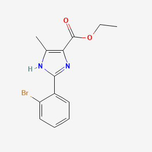 molecular formula C13H13BrN2O2 B12445488 Ethyl 2-(2-bromophenyl)-4-methyl-1H-imidazole-5-carboxylate 