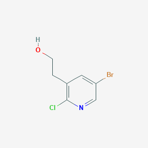 molecular formula C7H7BrClNO B12445648 2-(5-Bromo-2-chloropyridin-3-YL)ethanol 