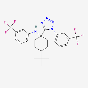 molecular formula C25H27F6N5 B12445722 N-(4-tert-butyl-1-{1-[3-(trifluoromethyl)phenyl]-1H-tetrazol-5-yl}cyclohexyl)-3-(trifluoromethyl)aniline 