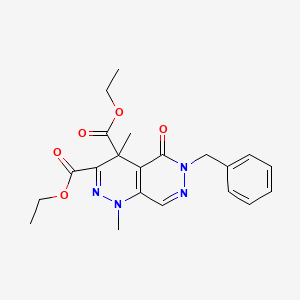 molecular formula C21H24N4O5 B1244590 Diethyl 6-benzyl-1,4-dimethyl-5-oxopyridazino[4,5-c]pyridazine-3,4-dicarboxylate 