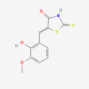 molecular formula C11H9NO3S2 B12446005 (5E)-5-[(2-hydroxy-3-methoxyphenyl)methylidene]-2-sulfanyl-1,3-thiazol-4-one 